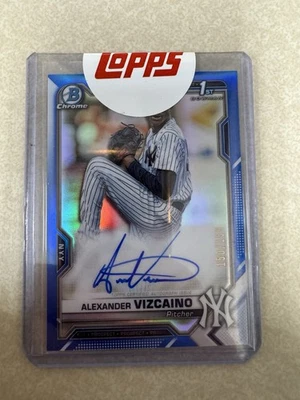 Alexander Vizcaino 2021 Bowman Chrome Prospect Blue Refractor /150 #CPA-AV Auto - Image 1 of 2
