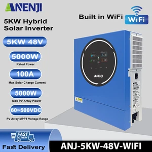 5KW 48VDC Hybrid Solar Inverter On Grid Off Grid MPPT 100A 220/230VAC 500V WIFI - Imagen 1 de 17