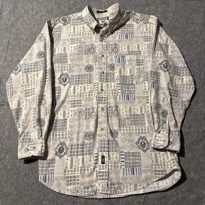 Camisa De Colección Lee Azteca Paisley Para Hombres L Geométrica Manga Larga Bolsillo Abotonado Foto 1 de 4