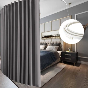 Blackout Room Divider Curtains with Flexible Track Ceiling/Wall Mount, Extra ... - Picture 1 of 7