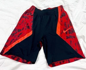 Nike Dri Fit Shorts Youth Boys Medium Red Black Soccer Athletic Exercise Workout - Picture 1 of 6
