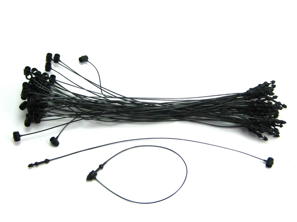 500 Pcs BLACK COMBO 3" & 5" Plastic Tags Snap Lock Loop Pin Fasteners Manual - Image 1 of 1