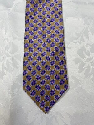 Corbata DOLCEPUNTA Bronceada/Multi~ 3 1/8" Ancho~ 100% Seda~ Hecha en Italia~ ¡ENVÍO GRATUITO! Foto 1 de 4