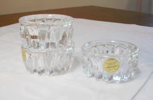 Princess House Highlights Lead Crystal Tealight Holders - Set of 3 6203 - Picture 1 of 8