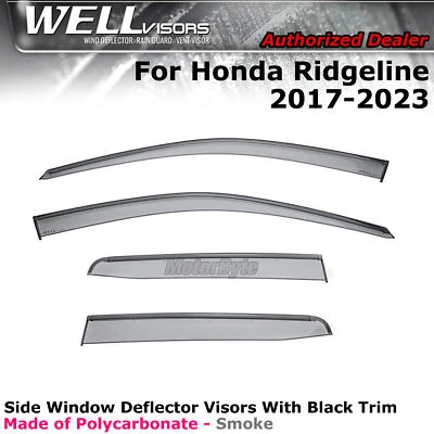 Viseras WELL para Honda Ridgeline 17-24 deflector de viento lateral viseras de ventana negras Foto 1 de 4