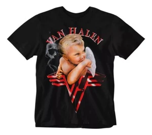 Camisa Van Halen Fumando Bebé Ángel Rock Gira de Conciertos Camiseta Diseño De Colección - Imagen 1 de 6