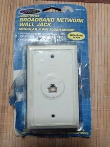 Dynex Broadband Network Off White Modular 8 Pin Flush Mount Wall Jack - Picture 1 of 2