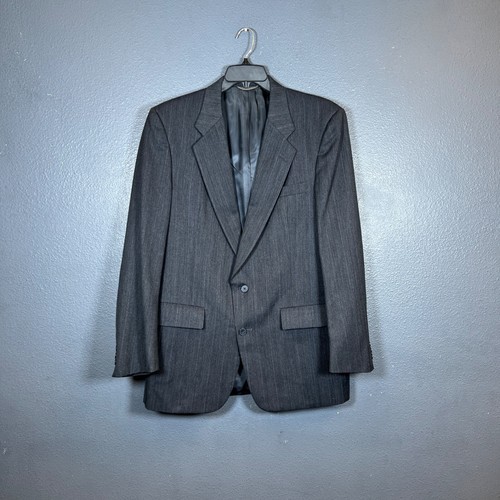 Giacca tuta Christian Dior 44L uomo blazer righe blu 2 bottoni