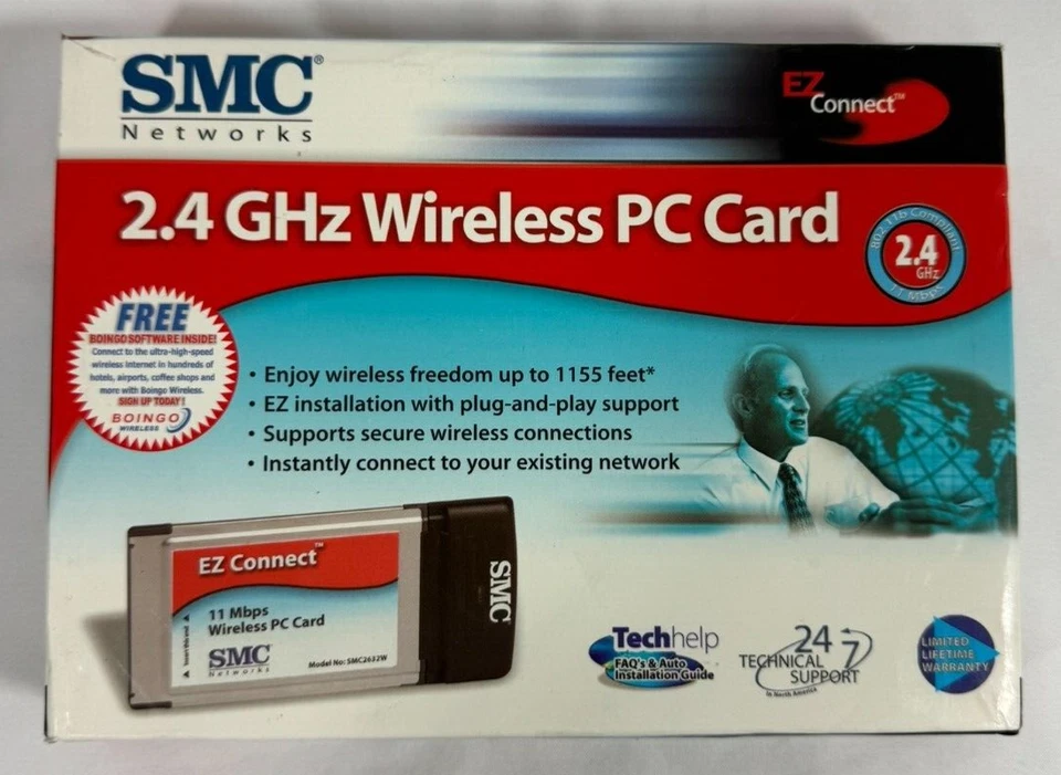 SMC EZ Connect 2.4 GHz Wireless PC Card - Model SMC2632W (Complete in Box) - Image 1 of 4