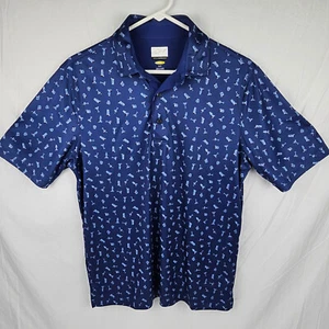 Shark Greg Norman Men's Golf Polo Shirt Blue 19th Hole Theme Size Small - Picture 1 of 10