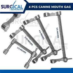 4 Pcs Canine Mouth Gag Set Cat Dog Animal Veterinary Instruments German Grade - Picture 1 of 8