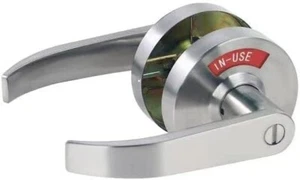 Extra Large Bathroom Privacy Lever Lock with Indicator Left-hand Door Chrome - Picture 1 of 8