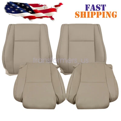 Fits 2007-2013 Toyota Tundra Sequoia Driver / Passenger Leather Seat Cover Tan — 第 1/4 张图片