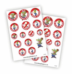 Egg Allergy Sticker Sheets - Also Pin Badges & Sew-on Patches - Allergic to Eggs - Foto 1 di 13