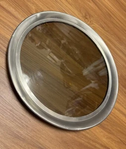 Vintage Leonard Sheffield England Hand Made Heavy Pewter Glass Serving Tray 12" - Picture 1 of 6