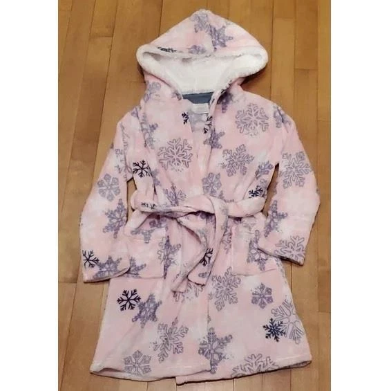 Girls Falls Creek Plush Hooded Bath Robe Size XS 4/5 S 6/6X M 7/8 Snowflakes NWT - Image 1 of 1