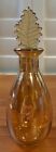 Iridescent Golden Glass Perfume/Potion Bottle With Leaf Stopper 6.5 Inch