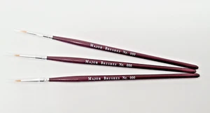 Pack of 3 Size 000 Extra Fine Synthetic Sable Paint Brushes Detail Craft Model - Picture 1 of 4