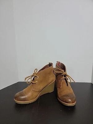 Botas Sperry para mujer 6M Harlow Desert botín de cuña STS90493 cuero marrón Foto 1 de 4