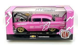 M2 MACHINES 1:24 AUTO-MACHINES 1957 CHEVROLET 150 SEDAN CUSTOM PINK 40300-90A - Picture 1 of 2