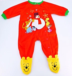 Disney Winnie the Pooh One Piece Bodysuit Snowman Christmas Baby Shower Gifts - Picture 1 of 3