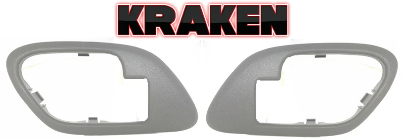 Inside Door Handle Bezels For Chevy GMC Truck Tahoe Suburban 1995-1999 Pair Gray - Image 1 of 4