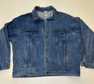 Chaqueta Tyca Jean Para Hombre De Colección Denim Azul Repujado Faro Ship’s Wheel EE. UU. Grande Foto 1 de 4