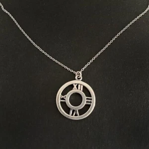 TIFFANY Co Atlas Open Medallion Pendant Necklace Sterling Silver 925 16in Silver - Picture 1 of 5