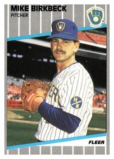 1989 Fleer 178 Mike Birkbeck   Milwaukee Brewers
