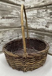 Antique Primitive Farm Basket Bent Wood AAFA Nice Patina - Picture 1 of 11