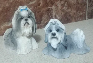 Pair Of Shih Tzu Dog Figurines (Young's) 4" - Picture 1 of 6