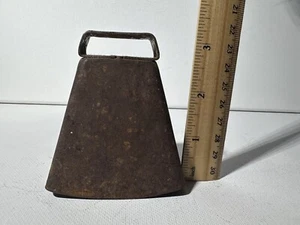 Antike Vintage Kuhglocke Metall Patina 3" - Bild 1 von 5