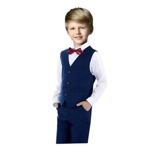 Little Boy Dress Vest, Blue Size 5 Formal Dress Slim Fit Kids Suit Vest