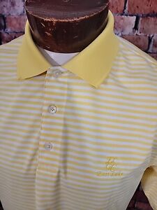 Bobby Jones M Yellow White Striped East Lake Short Sleeve Golf Polo Shirt 🏌️