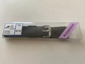 Pulsera Hadley Roma 22mm Negra Silicona Genuina Nueva en Manga con Costuras - Imagen 1 de 4
