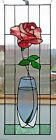 Leaded Glass Window Image Art Nouveau/Modern " Rose IN Vase " IN Tiffany
