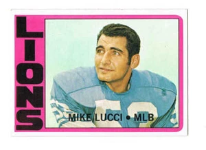 1972 Topps Mike Lucci - Middle Line Backer - Lions Card. #302 - Picture 1 of 2