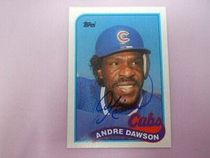 1989 Topps Baseball Andre Dawson Cubs #10 Autograph