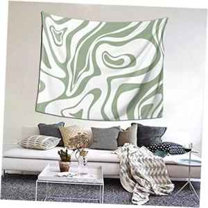 Sage Green Tapestry Wall Hanging College Dorm Bedroom Living Room Decor - Picture 1 of 8