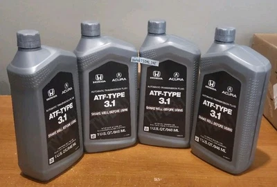 4x QTS Honda Acura OEM ATF Type 3.1 9SPD Automatic Transmission Fluid NEW! - Image 1 of 2