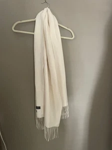 Basile Moonbat 100% Cashmere Ivory Scarf With Fringe Detail - Picture 1 of 4