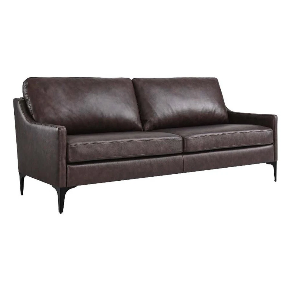 Modway Corland Leather Sofa With Brown Finish EEI-6018-BRN