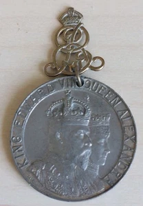 EDWARD VII 1902 Coronation Medal, BURTON-ON-TRENT, 38 mm White Metal - Picture 1 of 2