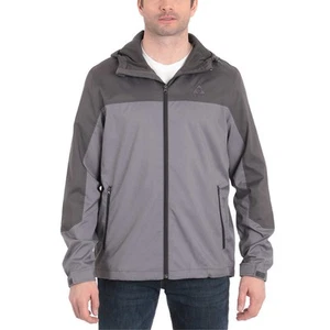 Gerry Men's Full Zip Hooded Water Resistant Lightweight Jacket, Iron/Slate M - Picture 1 of 4