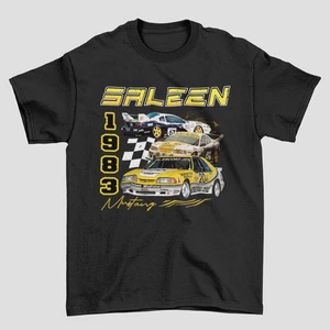 Ford Racing Saleen Mustang Race car Unisex T-Shirt, Retro Yellow 90s T-SHirt - Picture 1 of 5