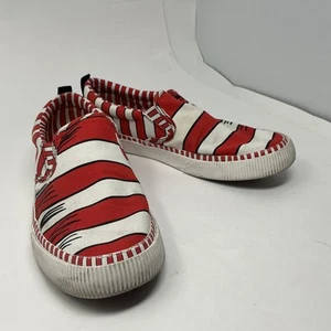 Skechers Dr. Seuss Sneakers Womens Sz 8.5 RedWhite Stripe Cat in the Hat SlipOn - Picture 1 of 8