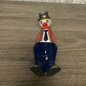 Vintage trauriger Clown Keramik Figur Übertopf Künstler Schild JA 70’er Handarbeit 6,5" - Bild 1 von 10