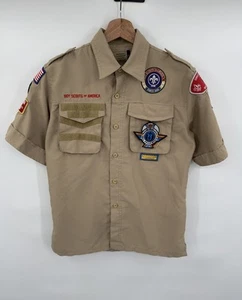 Boy Scouts of America Cub Scout Uniform Shirt Vented 100% Polyester Youth Large - Picture 1 of 7