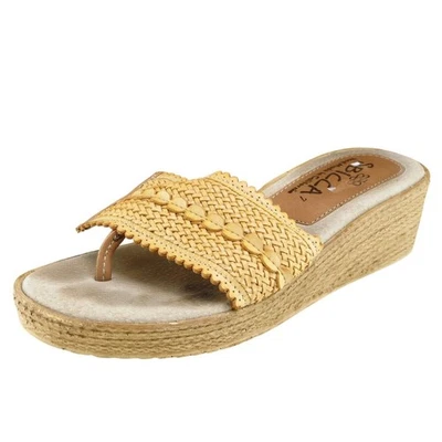 Sandalia chanclas de cuero marrón Sbicca talla 7 M para mujer Foto 1 de 4