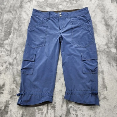 Pantalones Athleta Mujer 6 Azul Tiro Bajo Capper Carga Capri Cordón Dobladillo Senderismo Foto 1 de 4